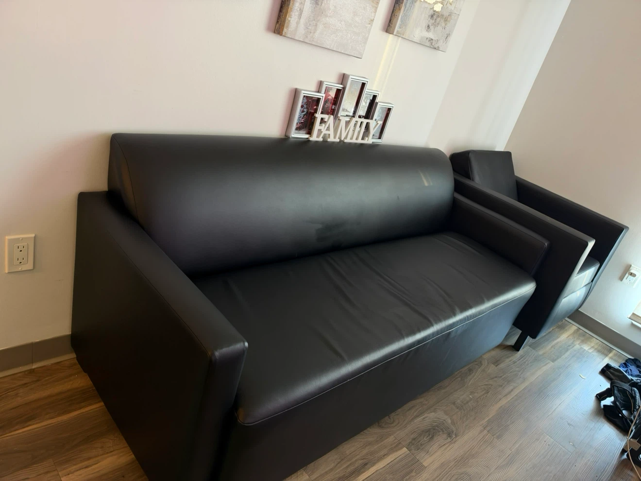 Black Sofa and Armchair Set - photo 2
