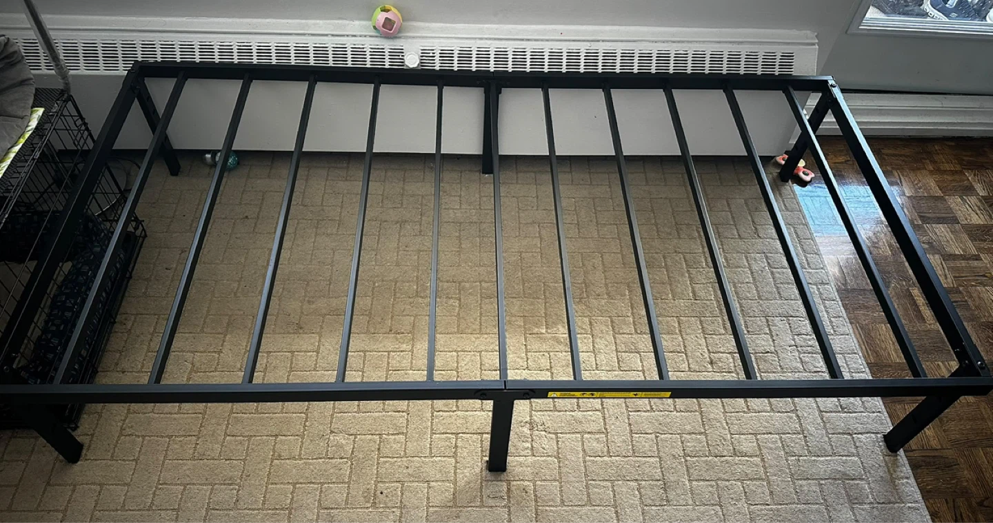 Single Bamboo Mattress and Metal Bed Frame - photo 4