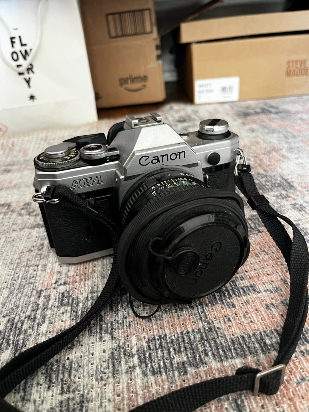 1976 Canon AE-1 Film Camera with Telephoto Lens