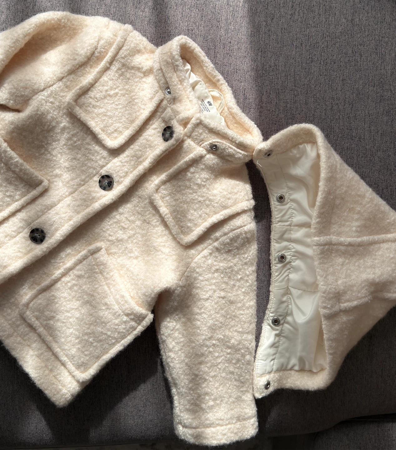 H&M Kids Cream Textured Coat - photo 4