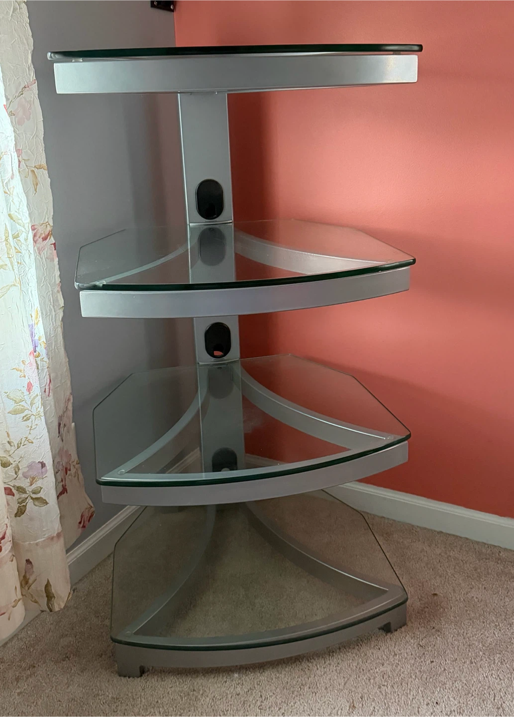 4-Tier Glass Corner Shelving Unit - photo 2