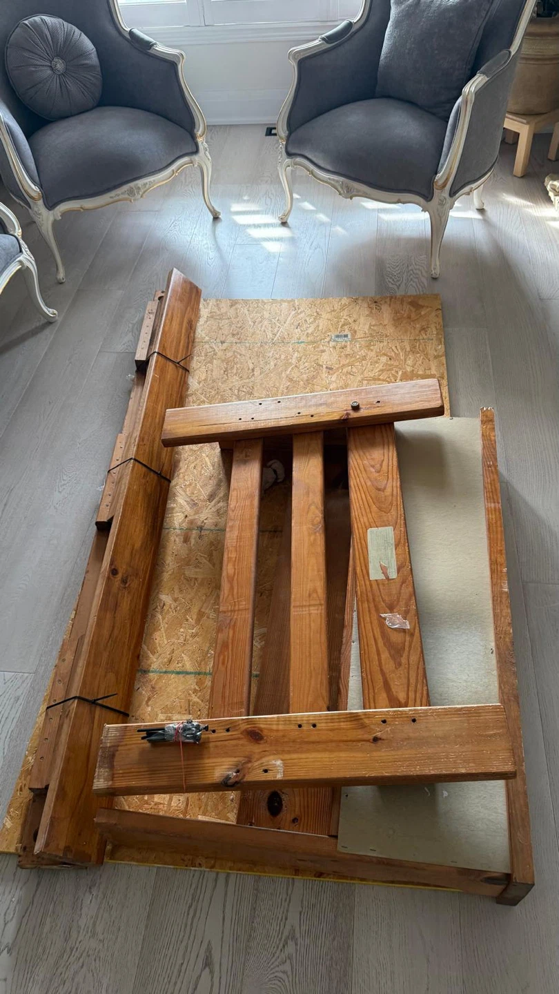 Solid Wood Twin Bed Frame with Bookcase Headboard