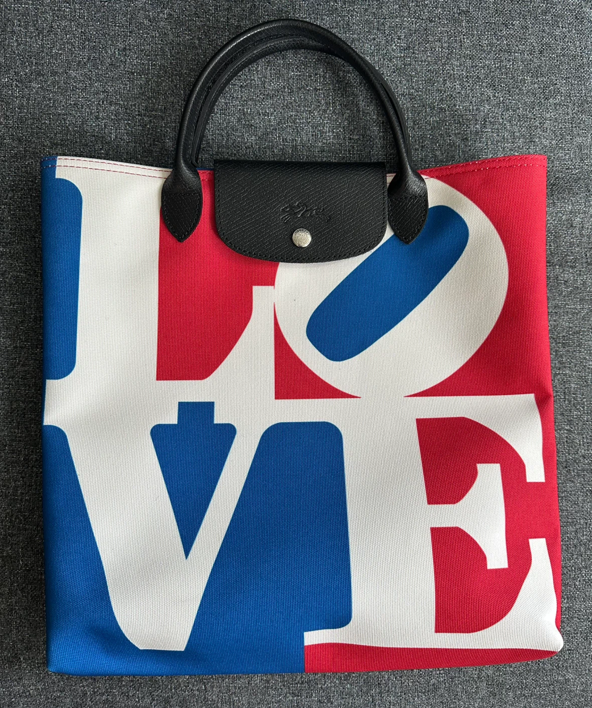 Brand NEW Longchamp Robert Indiana LOVE Tote Bag
