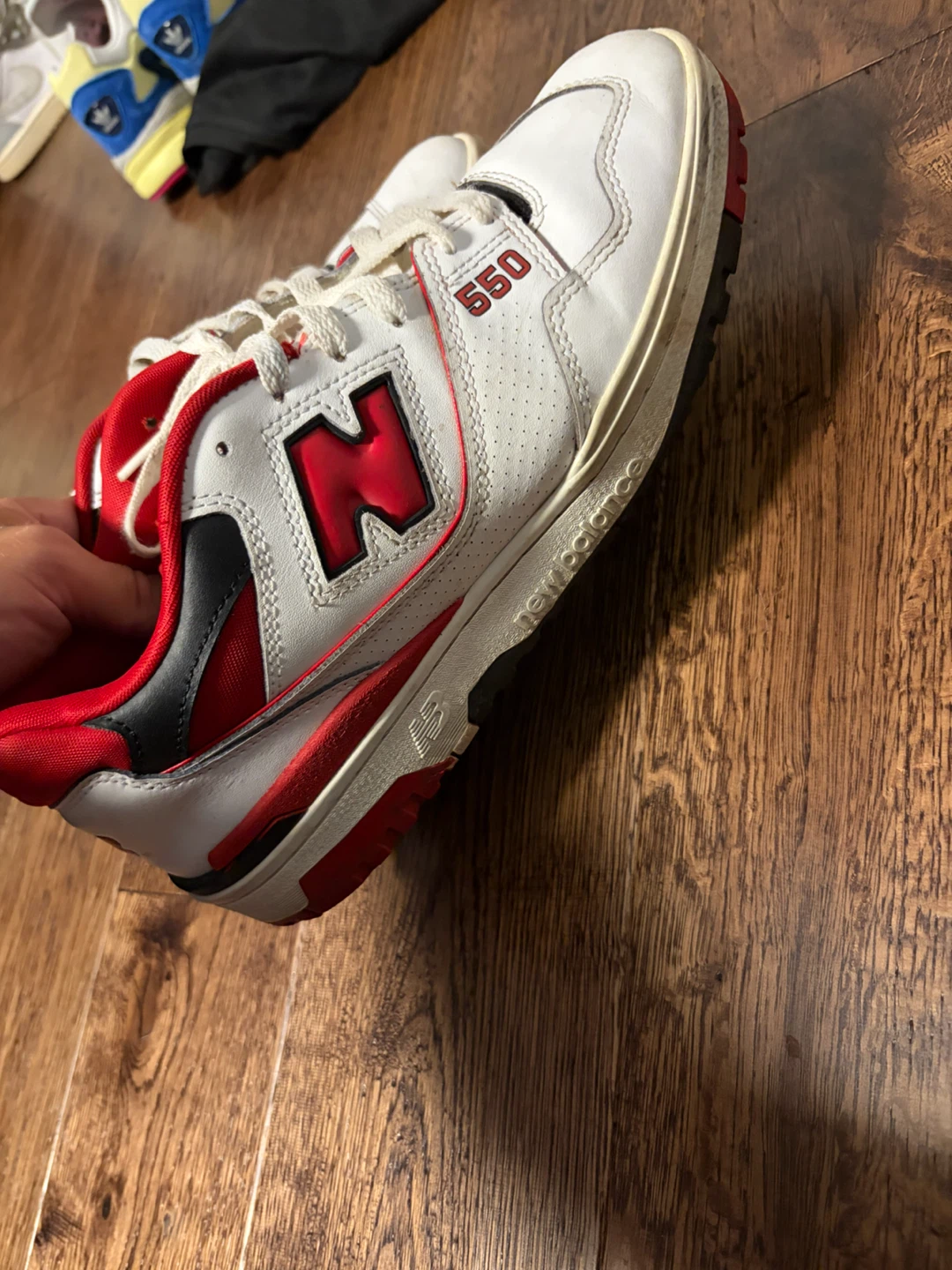 New Balance 550 Sneakers White and Red