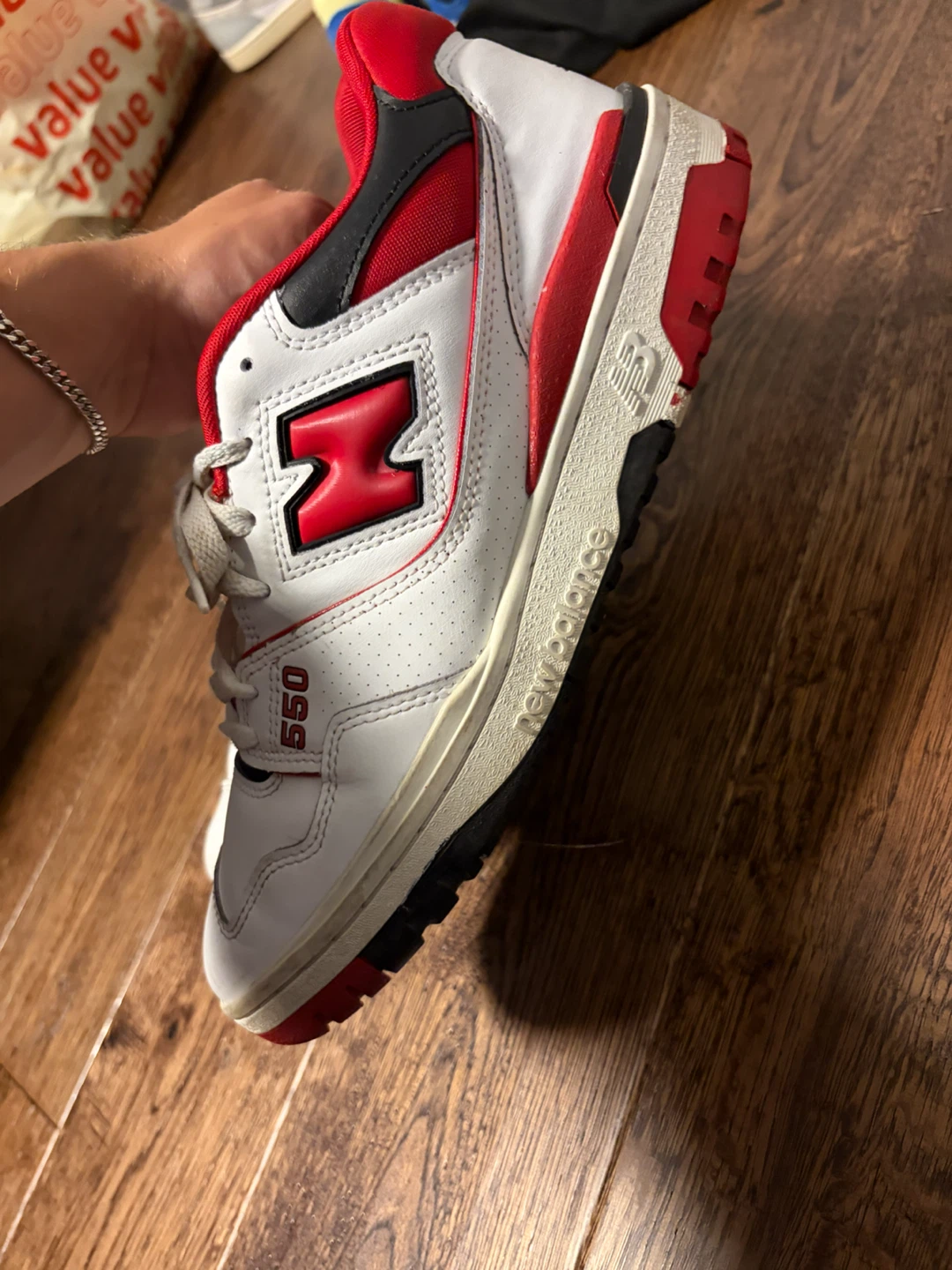 New Balance 550 Sneakers White and Red - photo 2