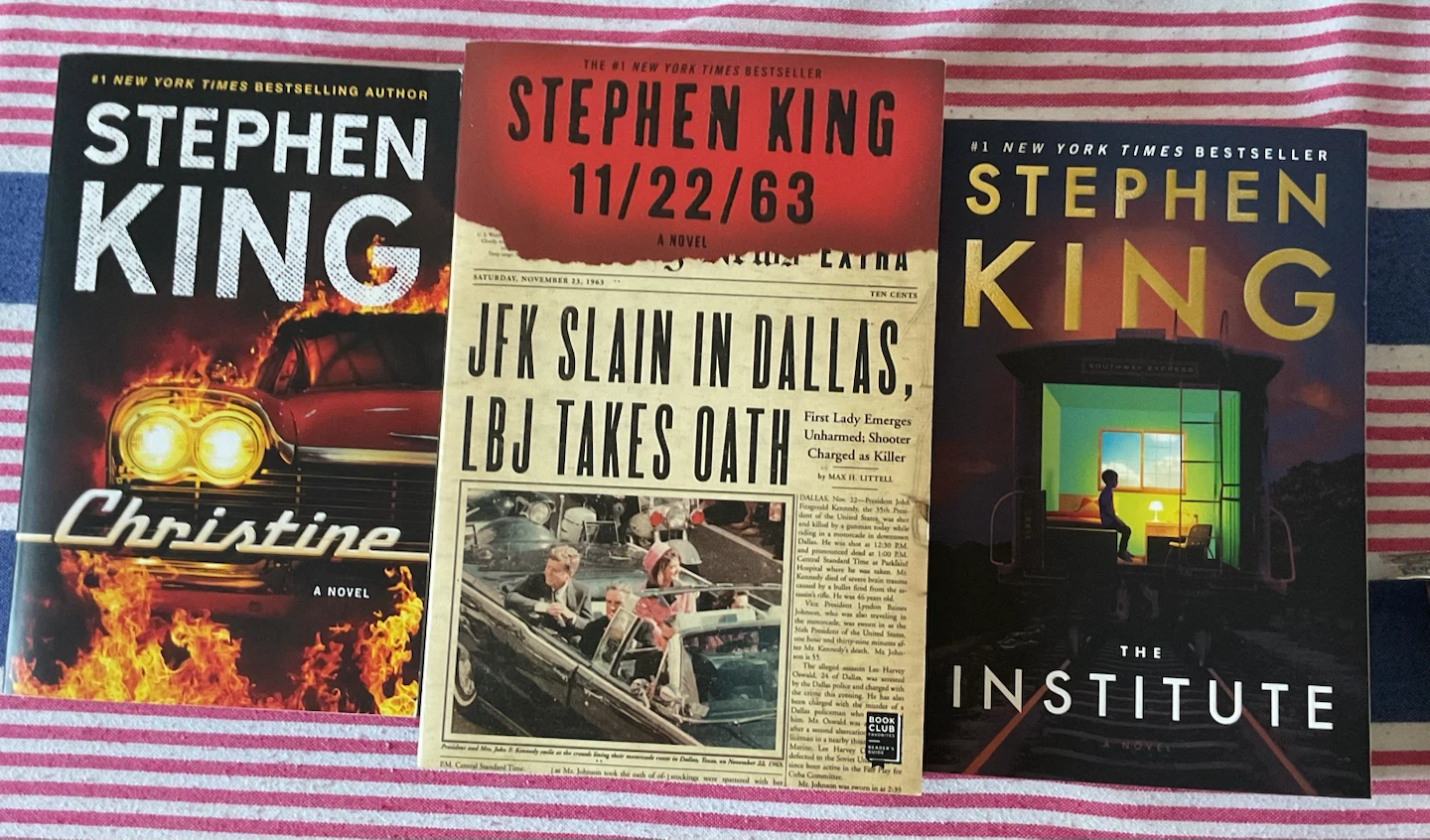 Stephen King books, 3 for $15