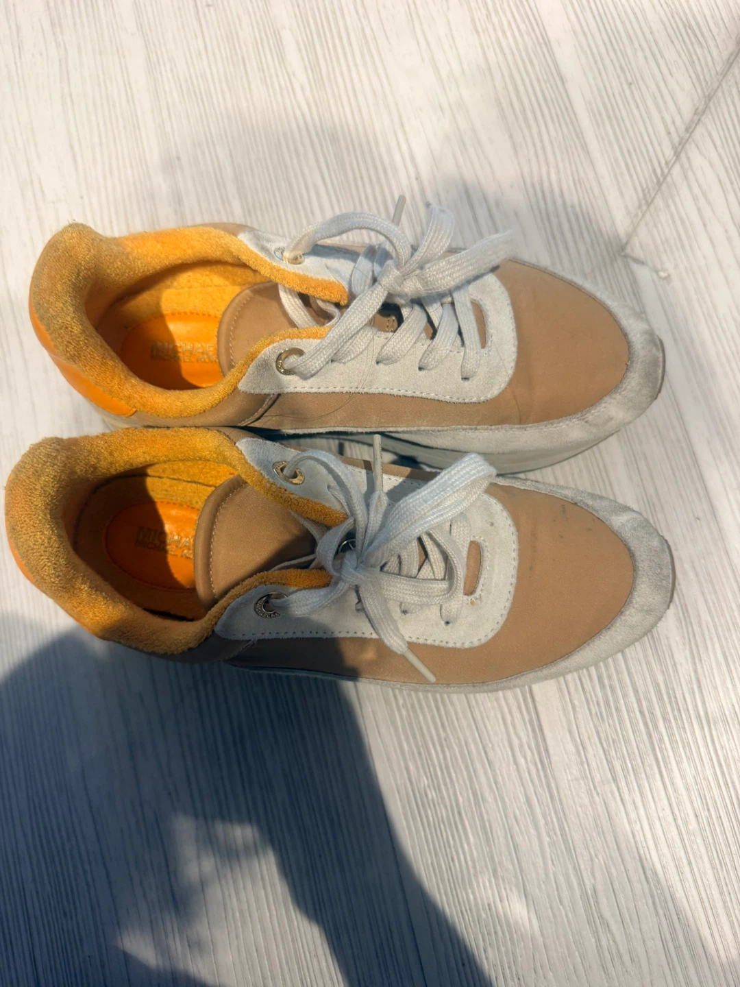 Michael Kors Tan and Orange Sneakers