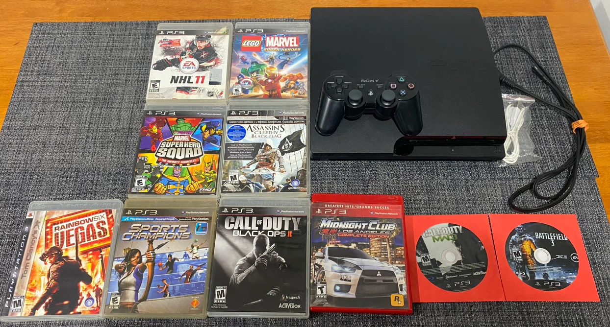 Sony PlayStation 3 Console Bundle with 10 Games