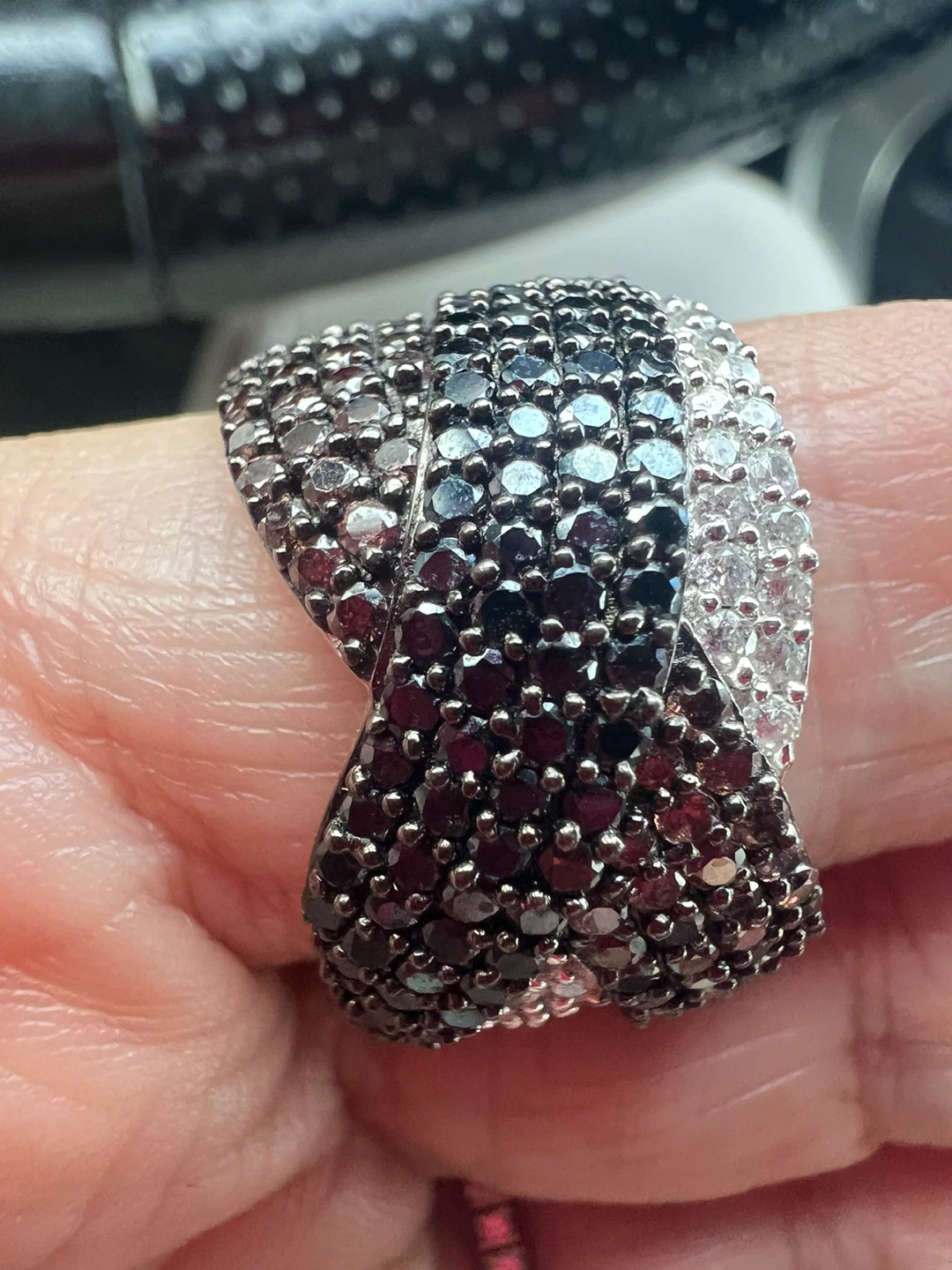 925 Silver Multicolour Stone Statement Ring
