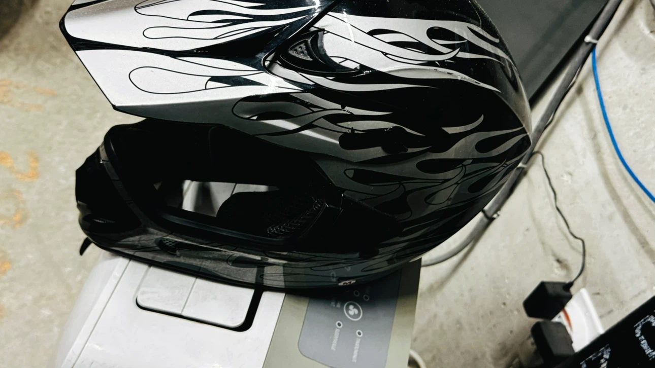 Motocross Helmet with Flame Design (M) - photo 4