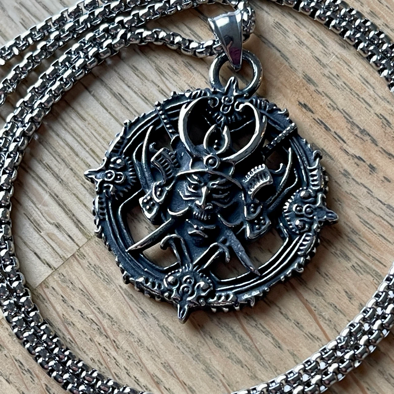 Japanese Samurai Warrior Stainless Steel Necklace