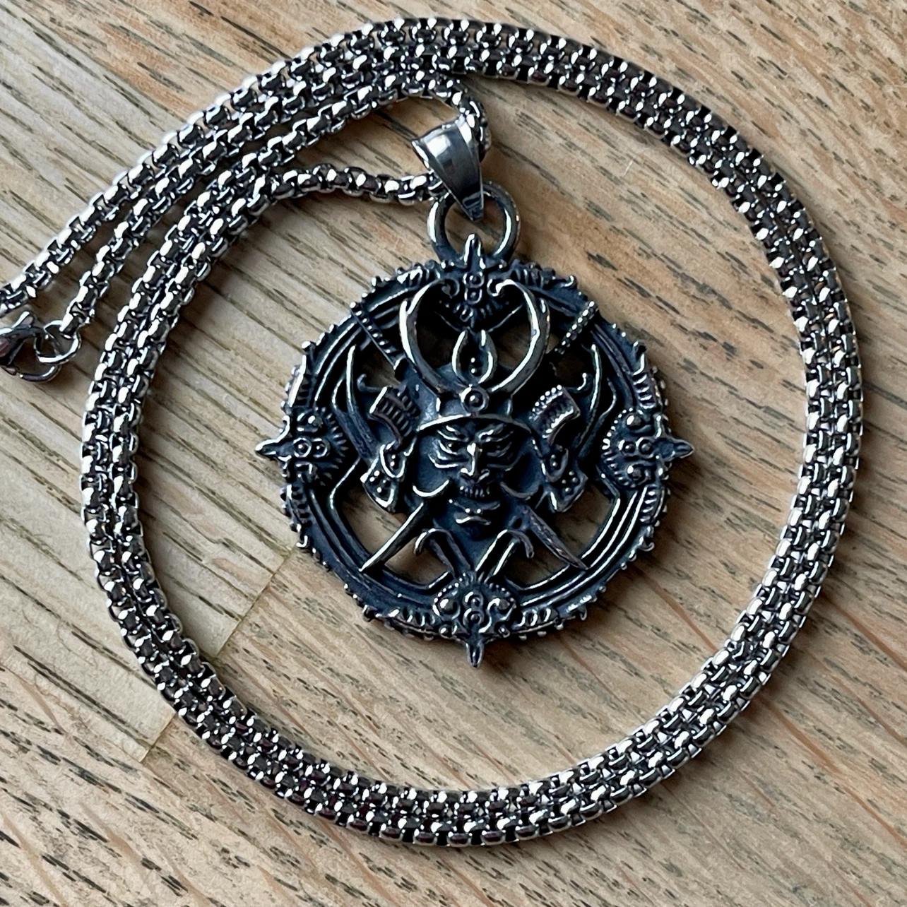 Japanese Samurai Warrior Stainless Steel Necklace - photo 2