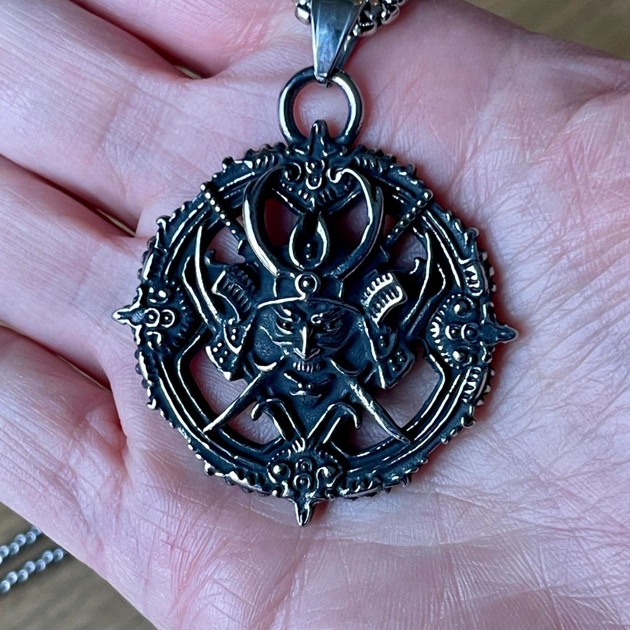 Japanese Samurai Warrior Stainless Steel Necklace - photo 3