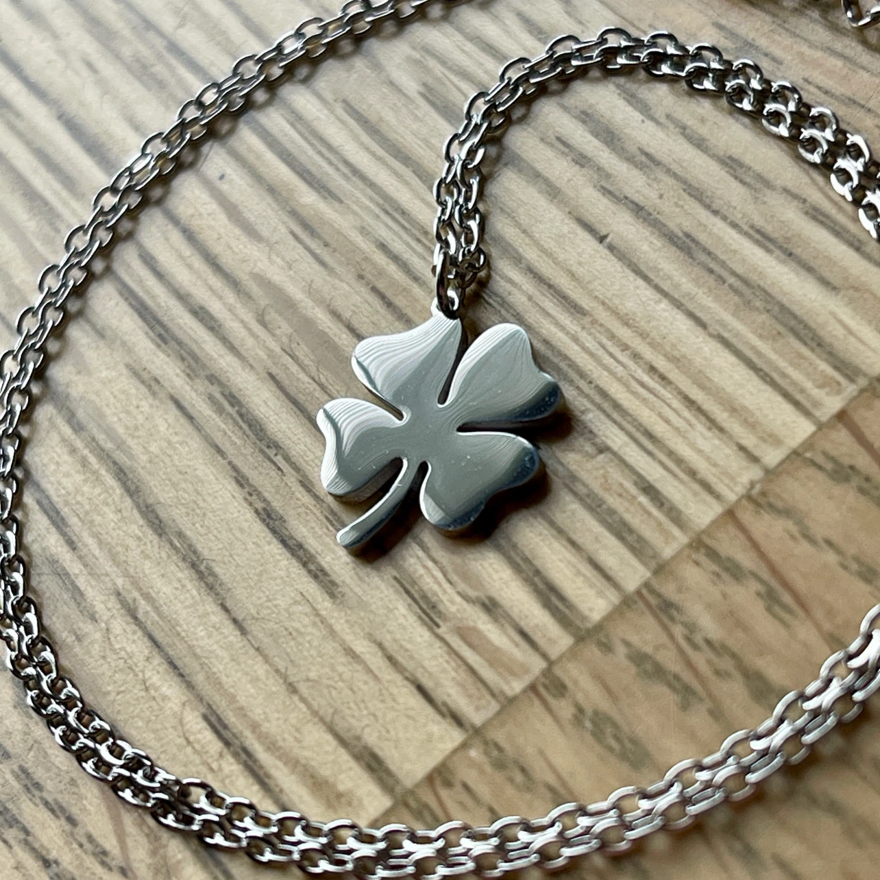 Four-leaf clover stainless steel necklace