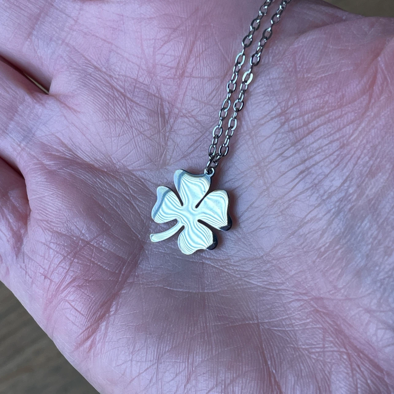 Four-leaf clover stainless steel necklace - photo 4