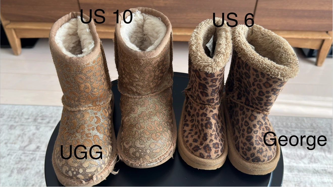 UGG and George leopard print boots
