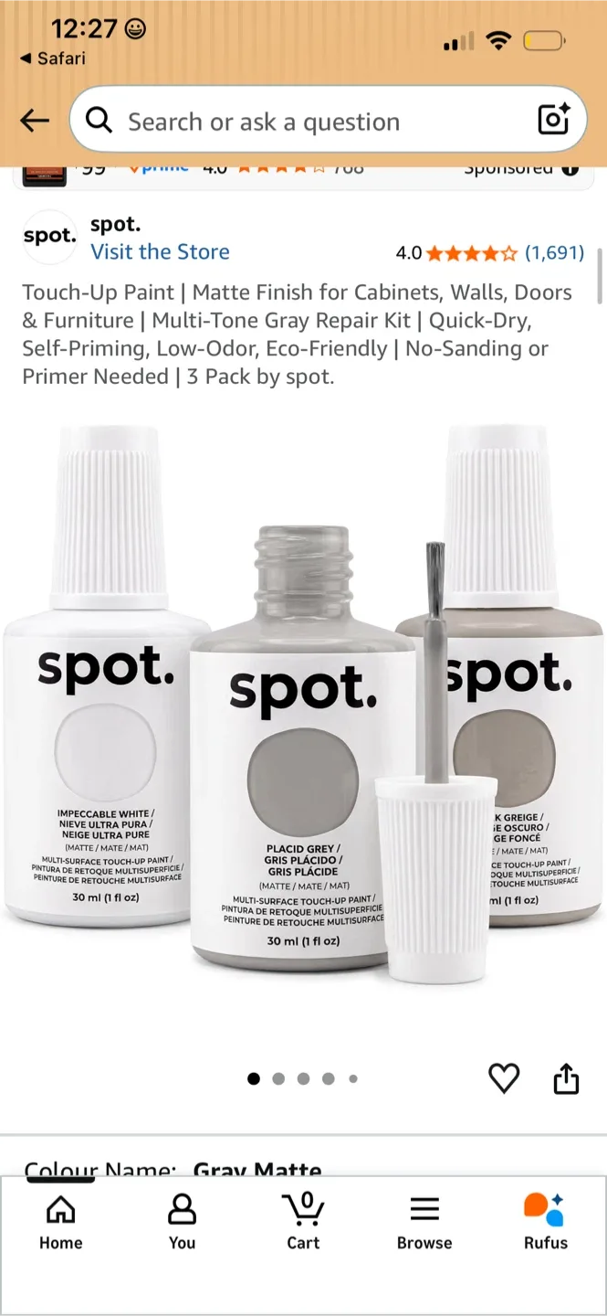 Spot Gray touch up paint in Matte Box - photo 3