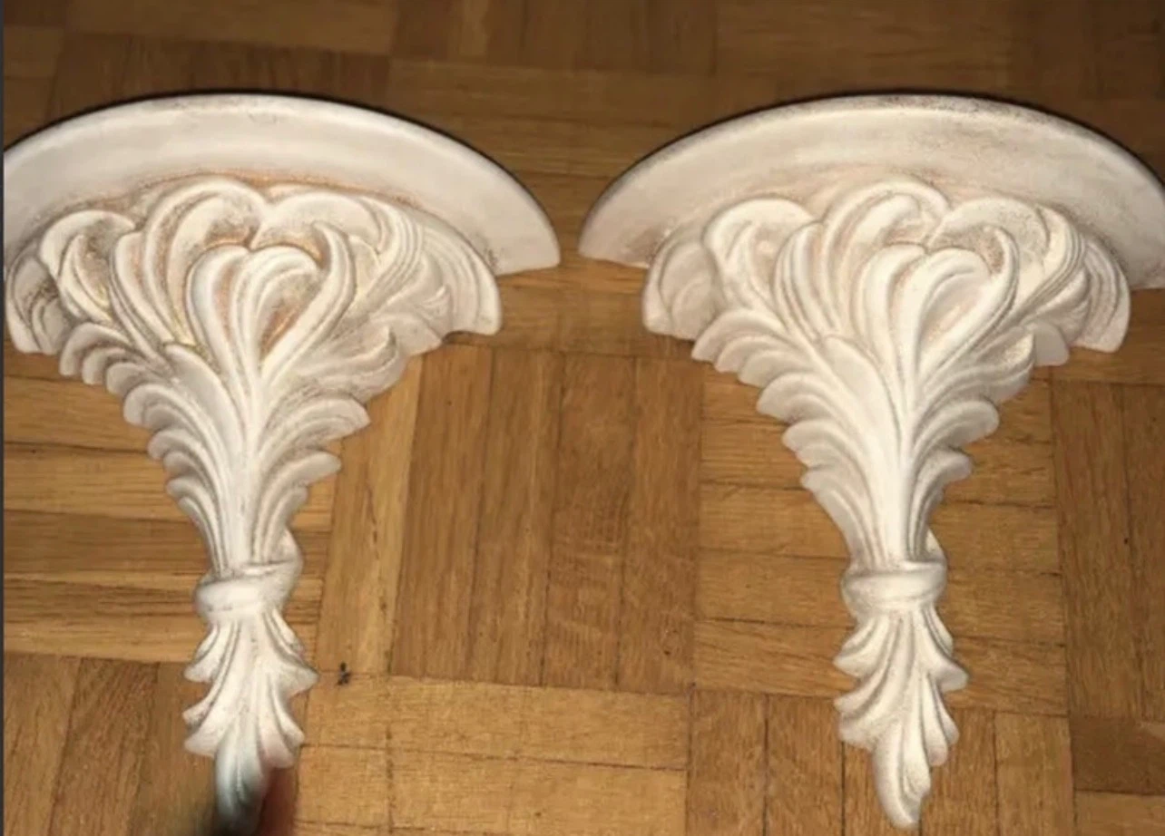 Set of Two Ornate Wall Shelves
