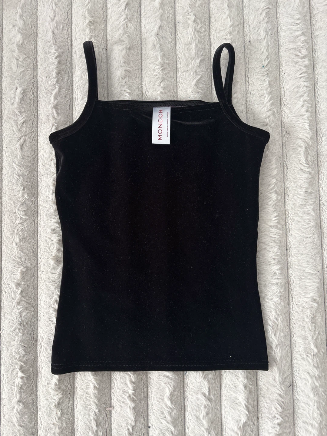 Mondor Black Velvet Tank Top