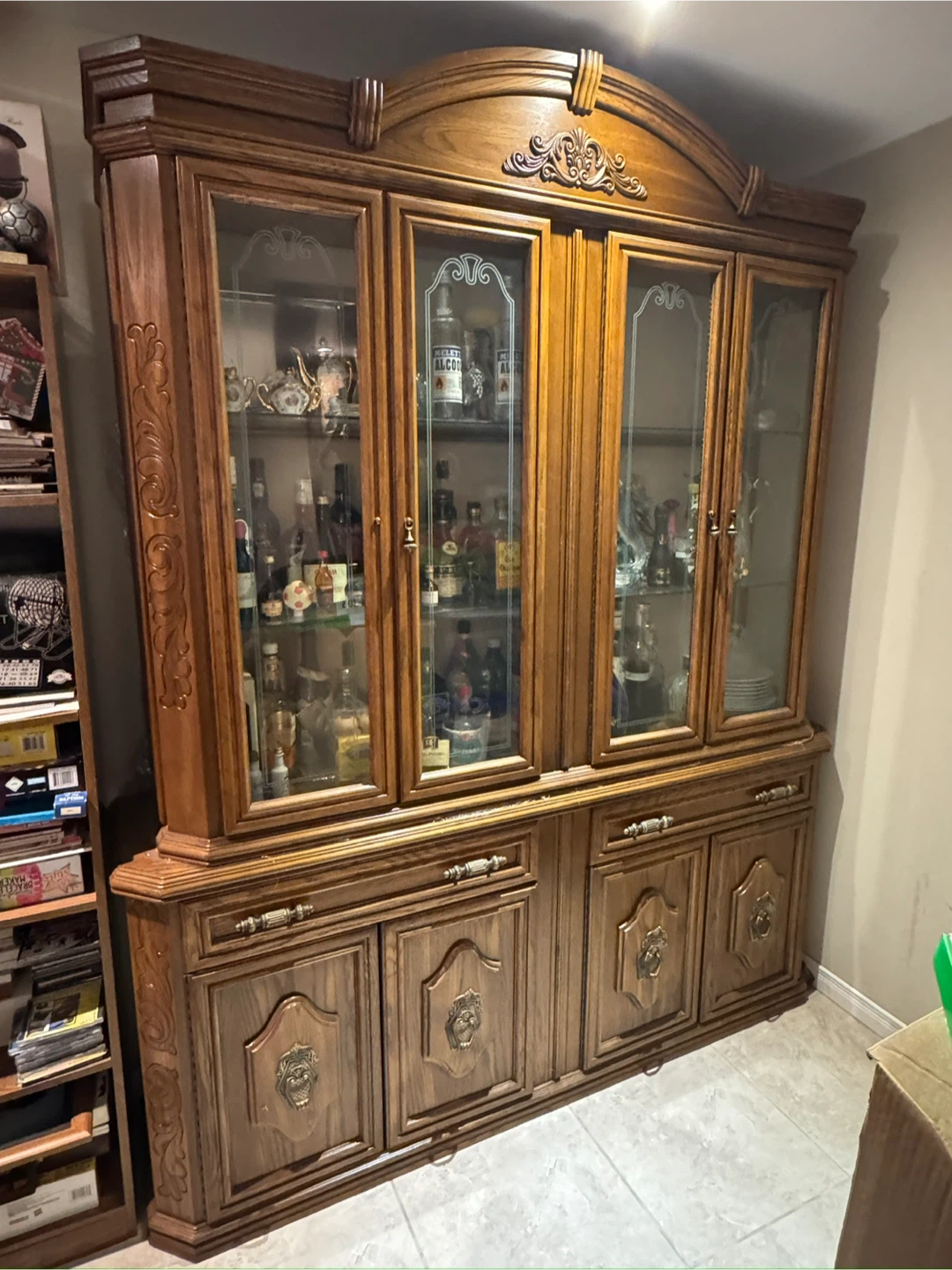 Traditional Oak Hutch and Buffet