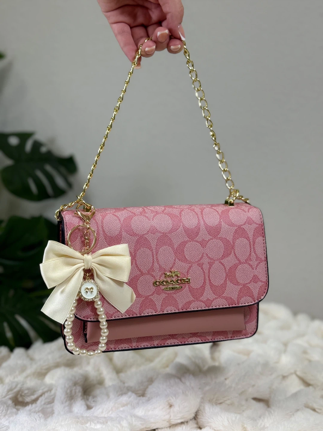 Coach Pink Signature Shoulder Bag