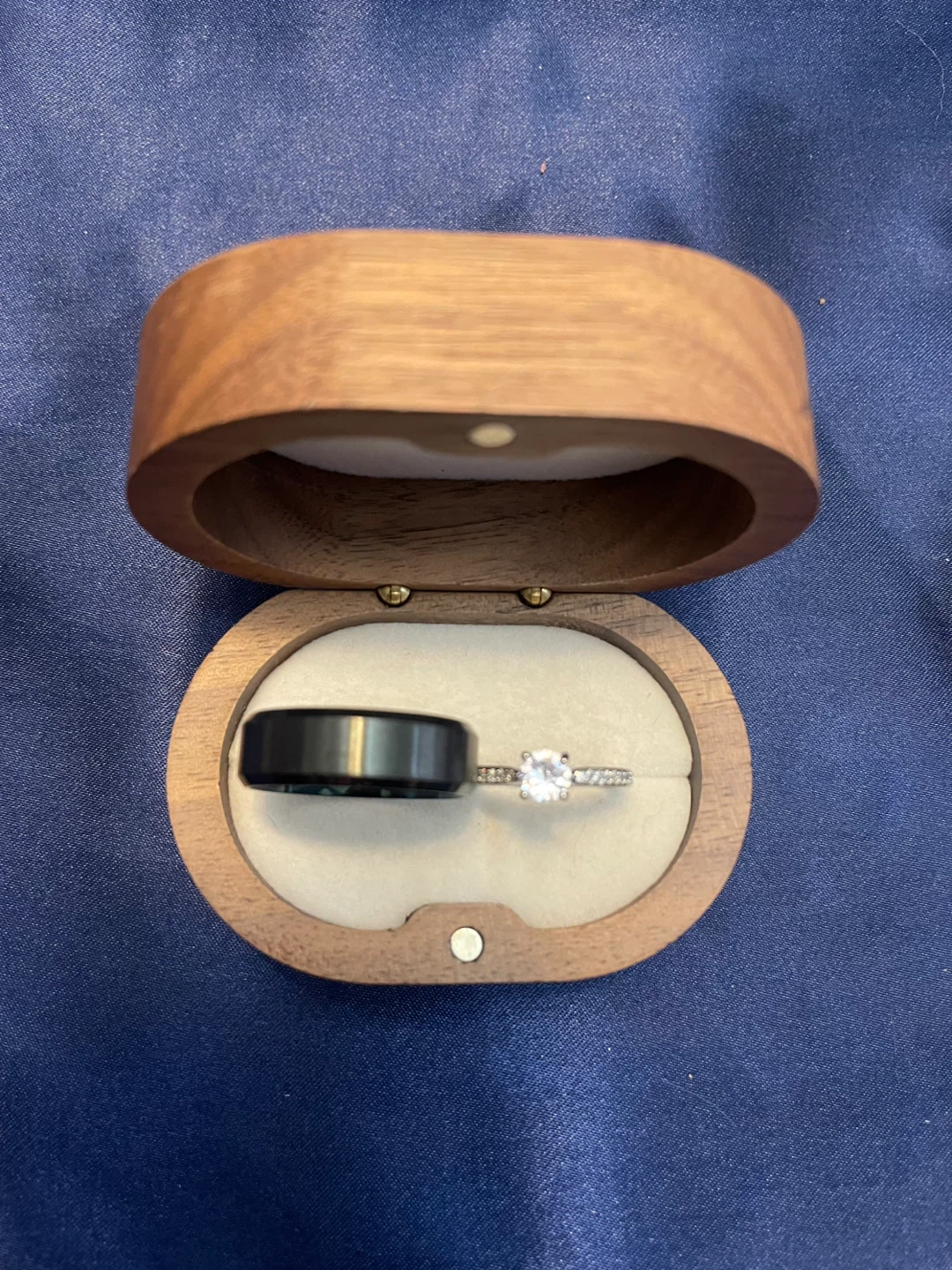 Two-Piece Ring Set in Wooden Box