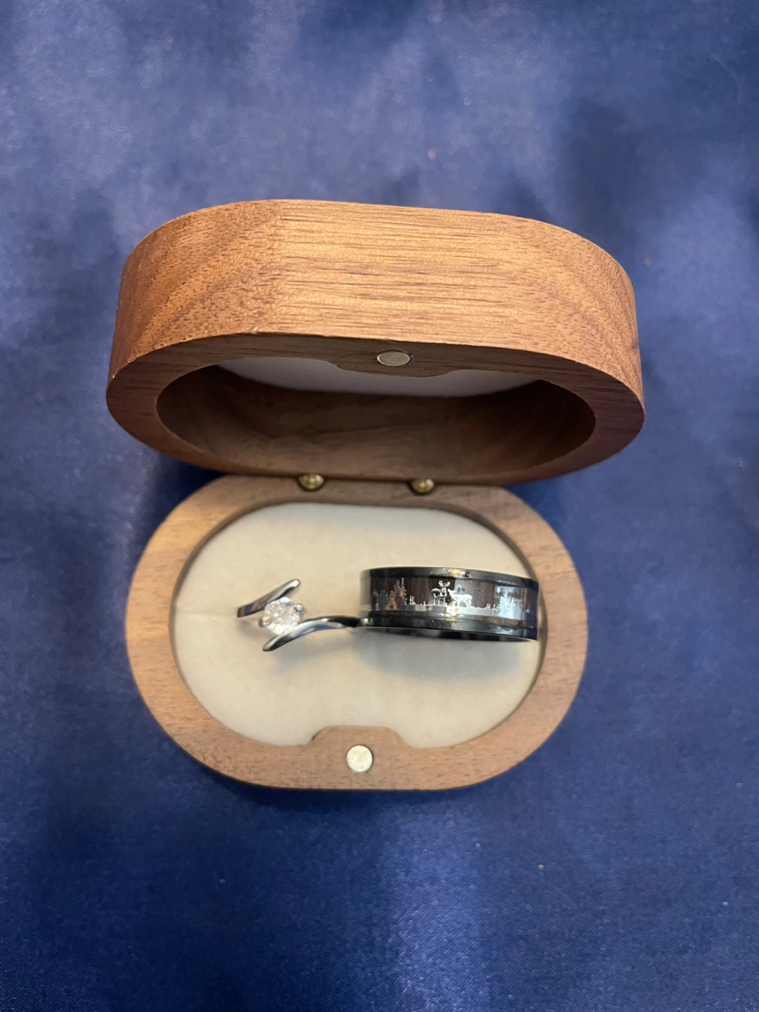 Two-Piece Ring Set with Wooden Box