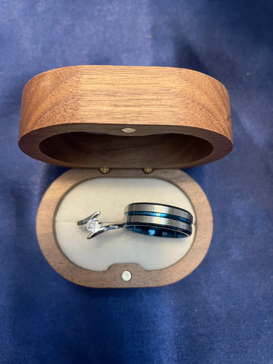 Two-Piece Ring Set in Wooden Box