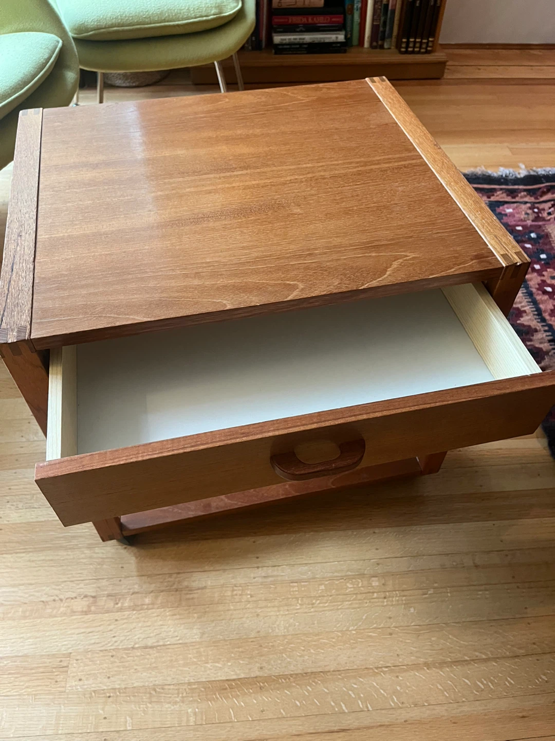 MCM teak side table on casters - photo 2