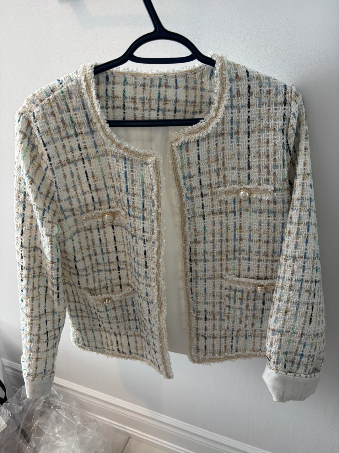 Tweed Jacket with Pearl Buttons