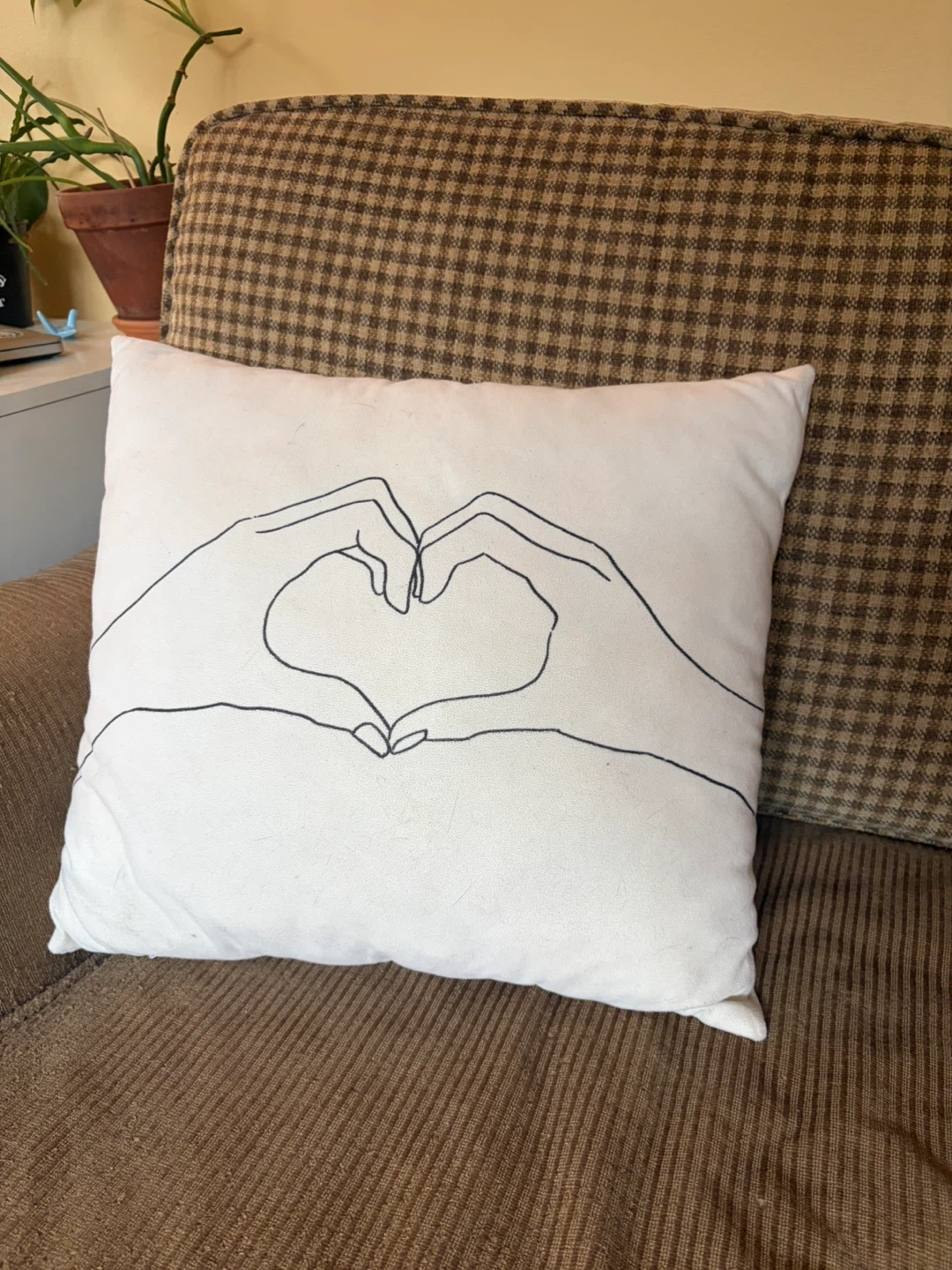 Heart Hand Throw Pillow