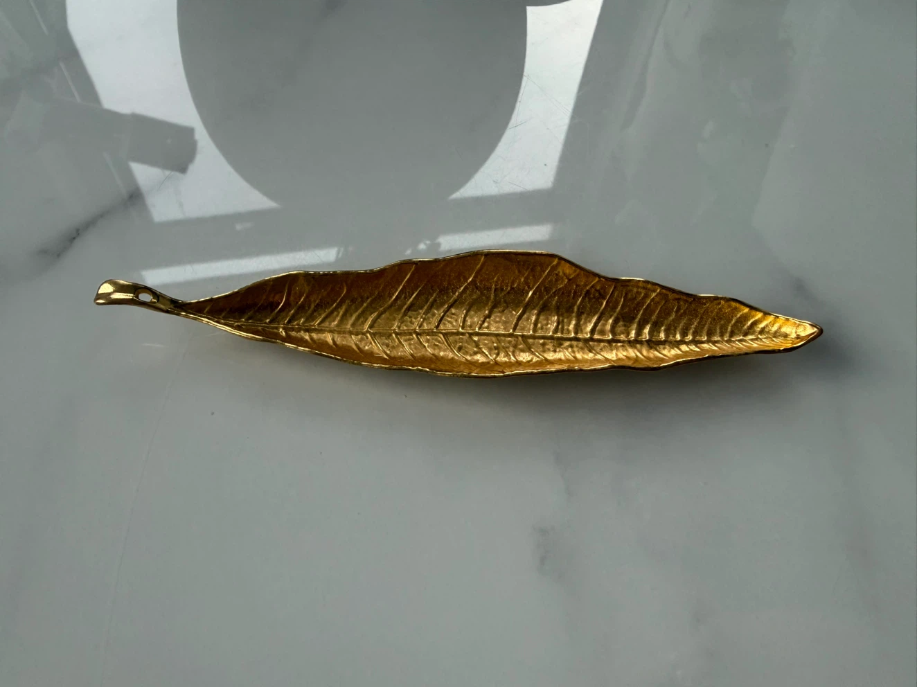 Gold Metal Leaf Incense Dish