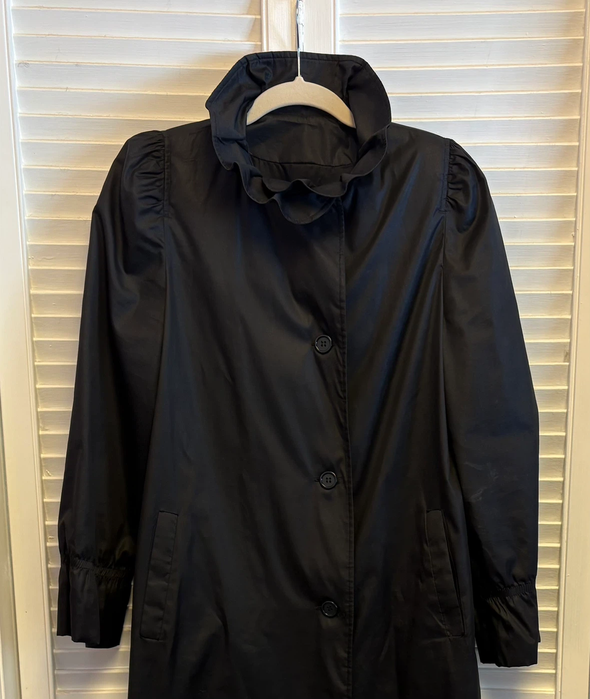 ✨✨Fox Run Black Trench Coat Size M - photo 2
