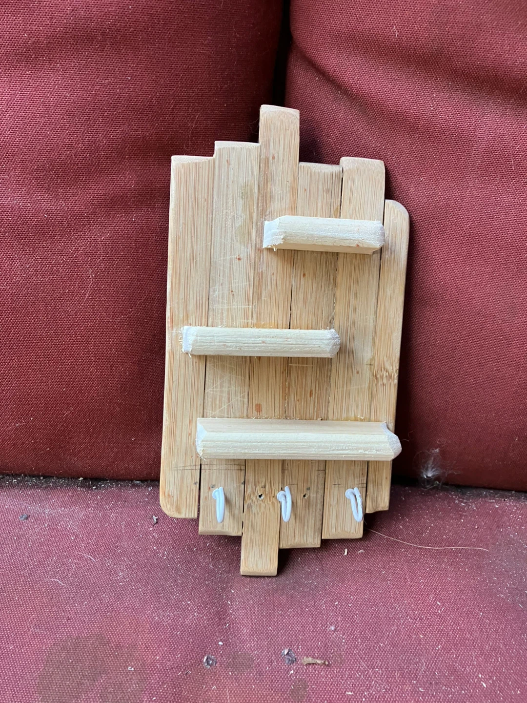 Bamboo Wall Shelf with Hooks