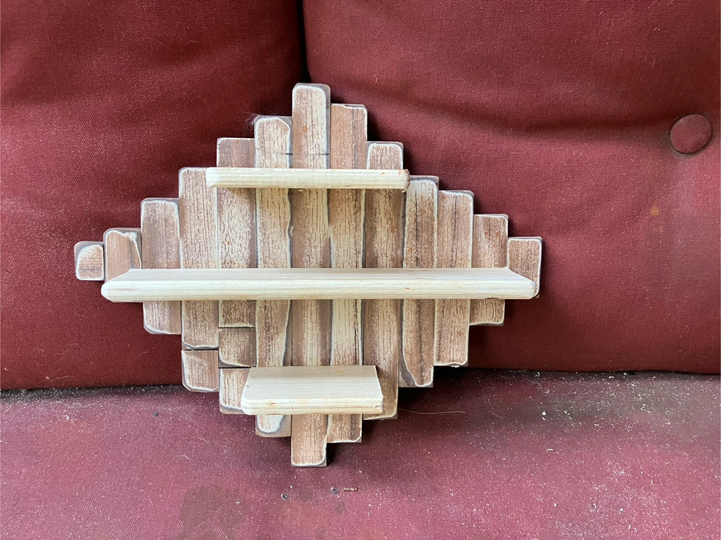 Rustic Diamond Shaped Wall Shelf