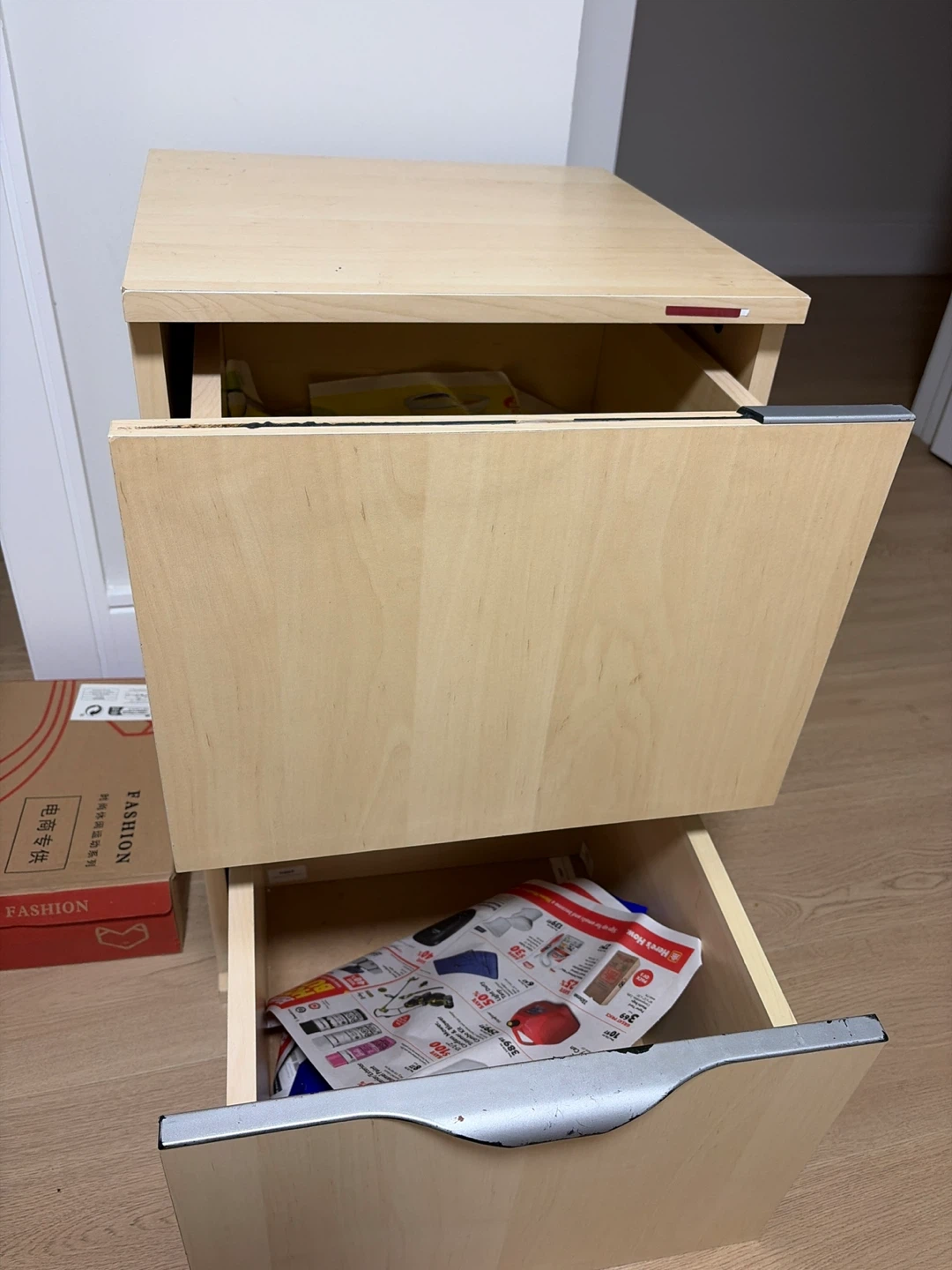 Light Wood 2-Drawer Filing Cabinet - photo 2