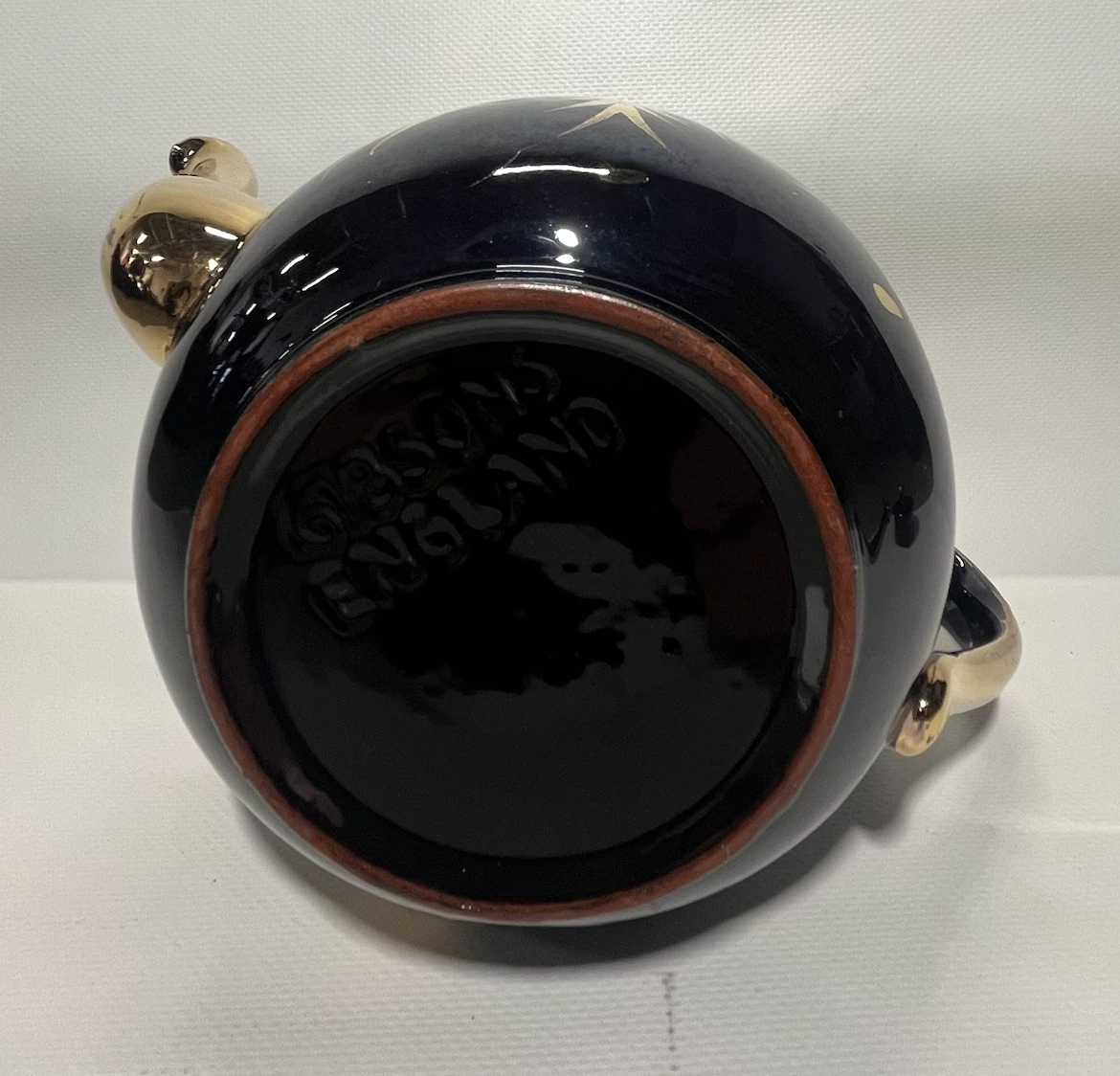 Antique Gibsons England Black and Gold Teapot - photo 5