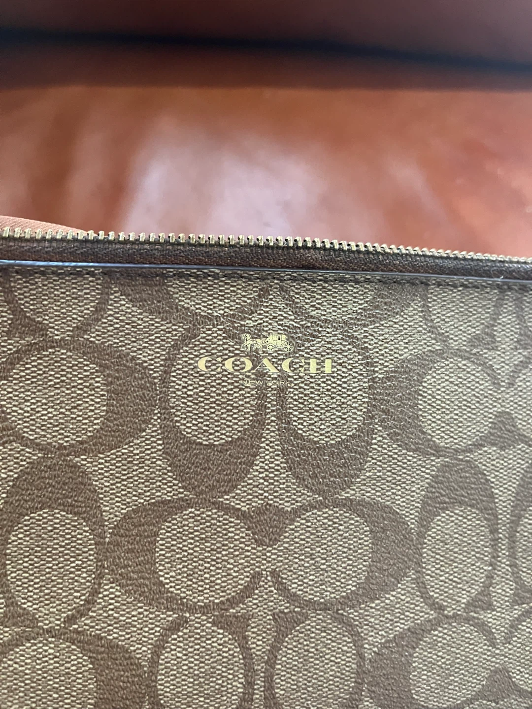 Coach Signature Canvas Wristlet