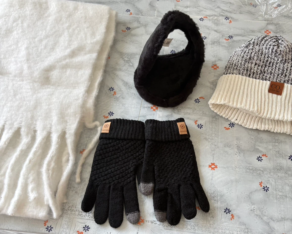 4-Piece Women's Winter Hat, Scarf, Gloves & Earmuffs Set - photo 2