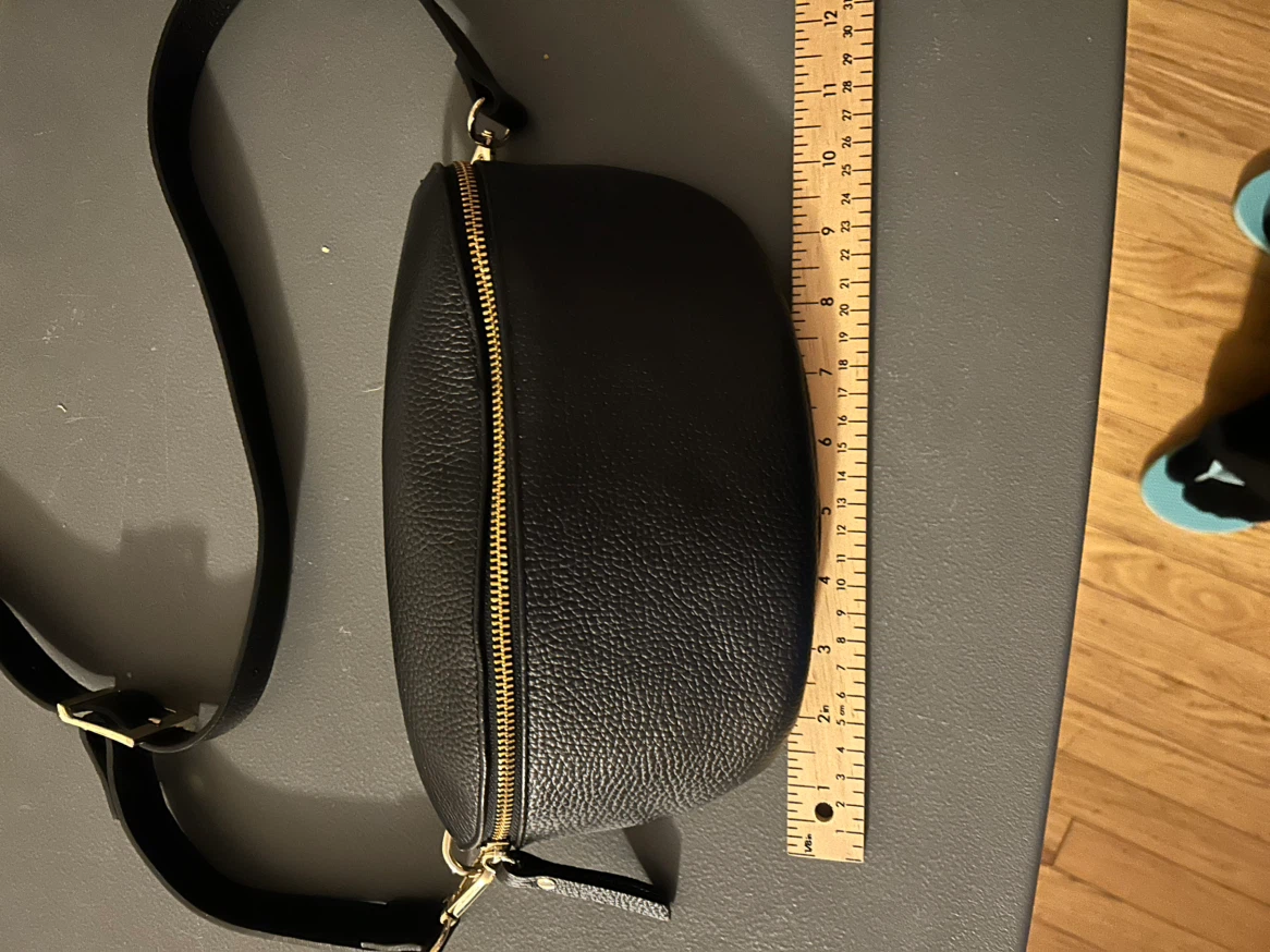 Black Leather Belt Bag