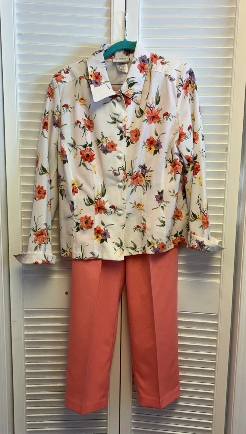✨✨Tradition Floral Jacket and Alia Pink Pants Set