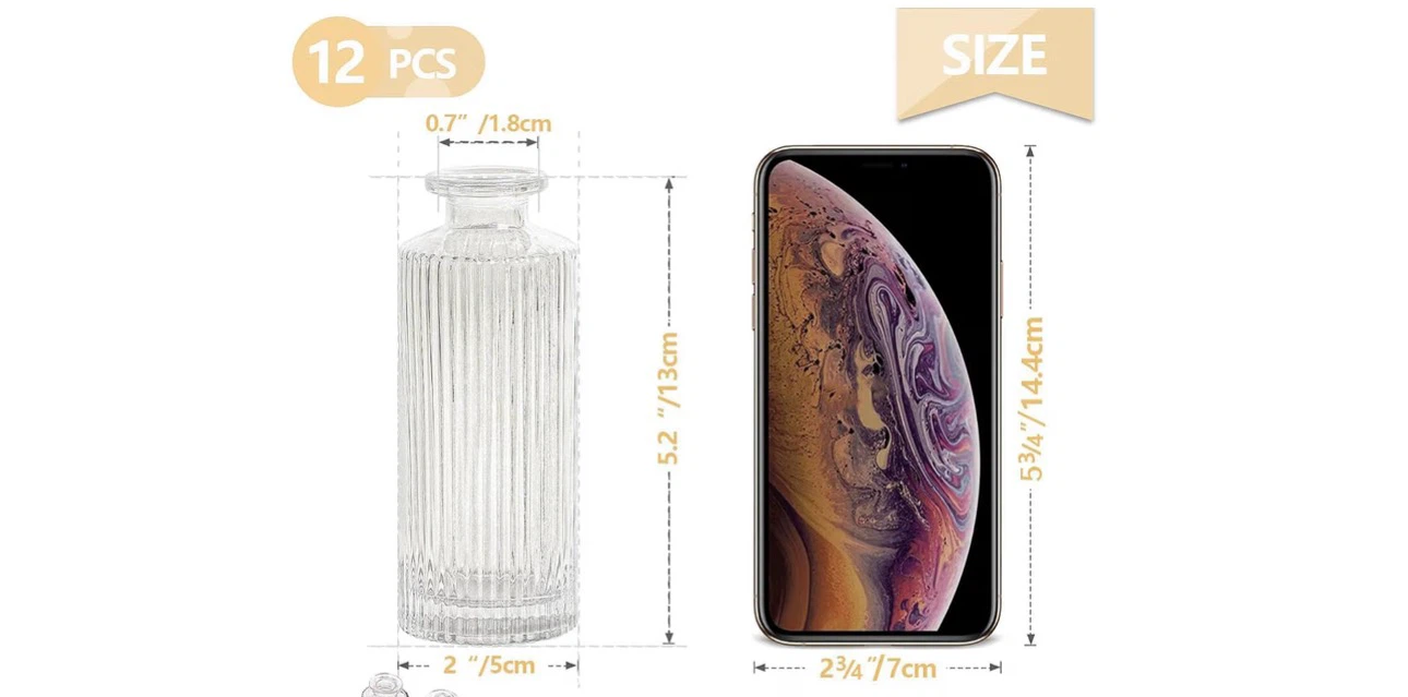 Set of 12 Ribbed Glass Bud Vases - photo 4