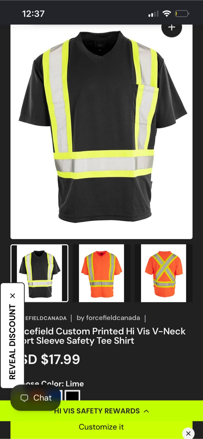 11 pack Forcefield Hi Vis V-Neck Safety T-Shirt
