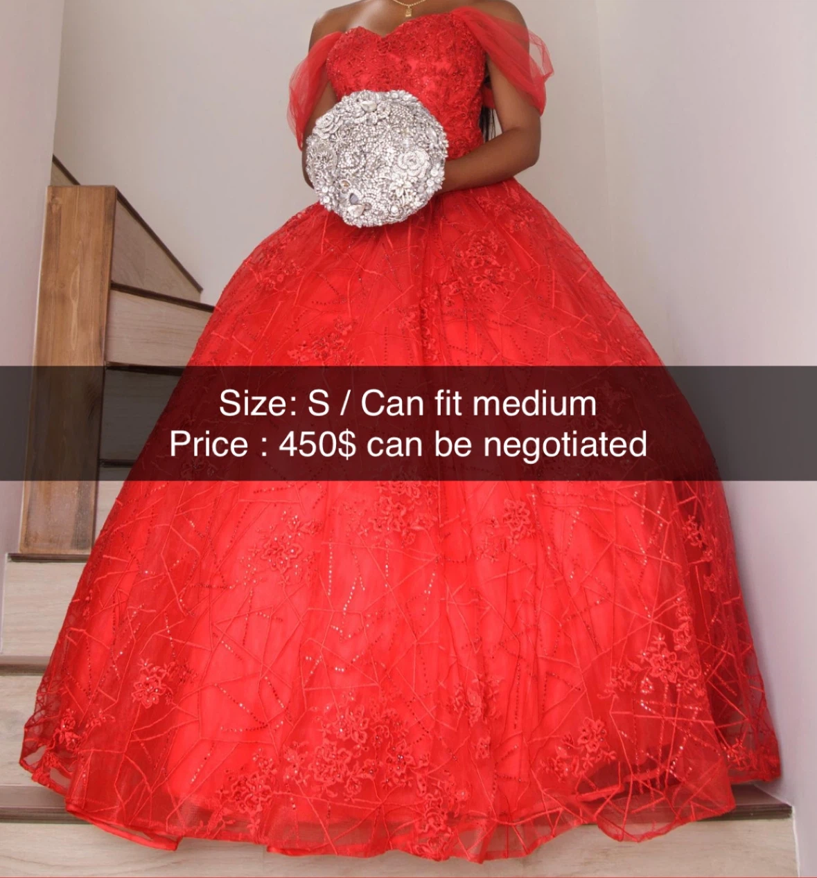 Red ball gown dress