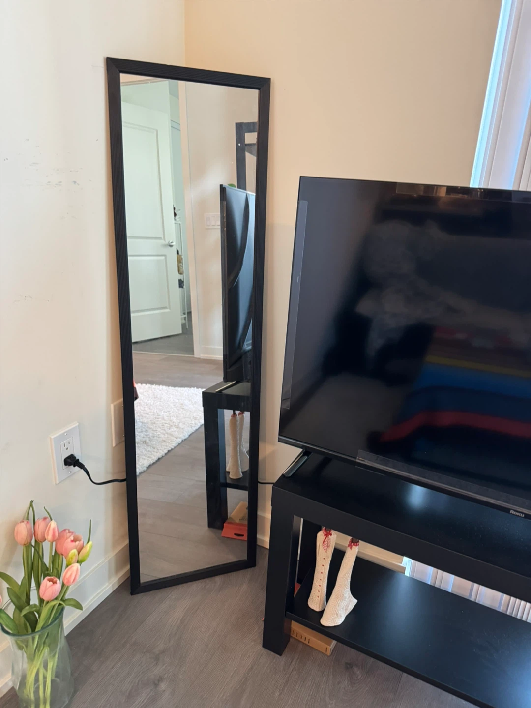 Black Full-Length Floor Mirror - photo 2
