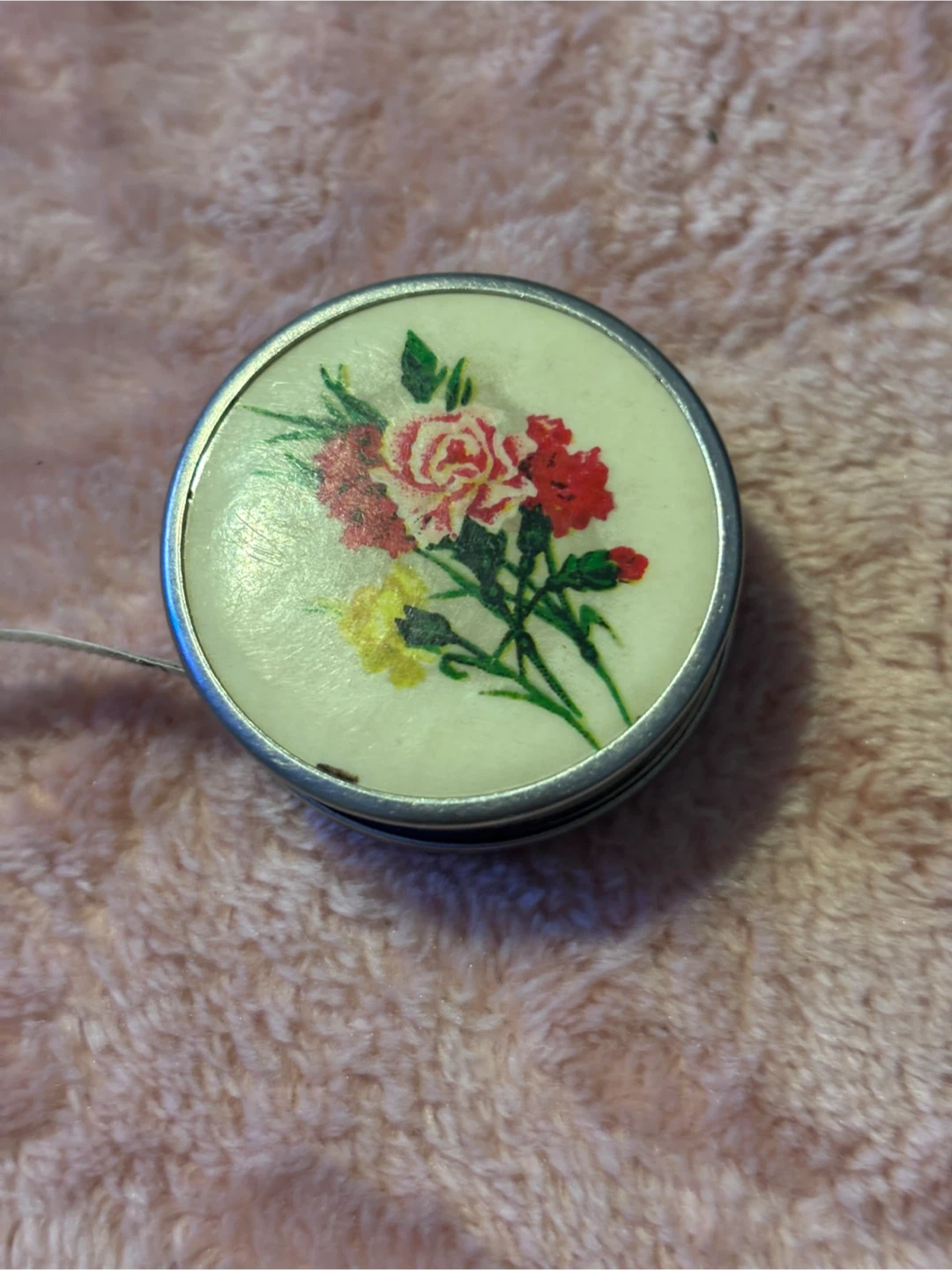 Vintage West Germany Floral Celluloid Tape Measure