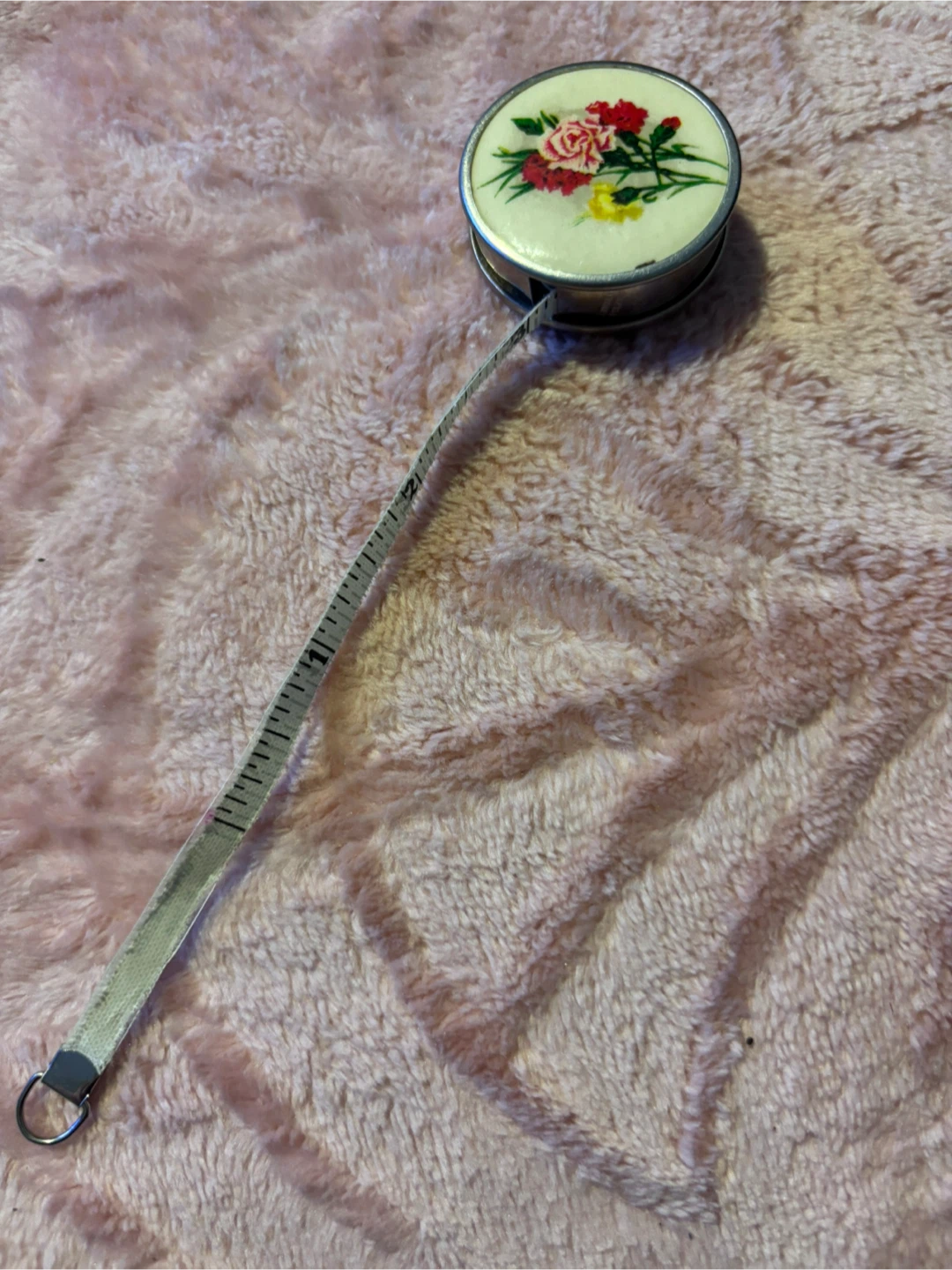 Vintage West Germany Floral Celluloid Tape Measure - photo 2