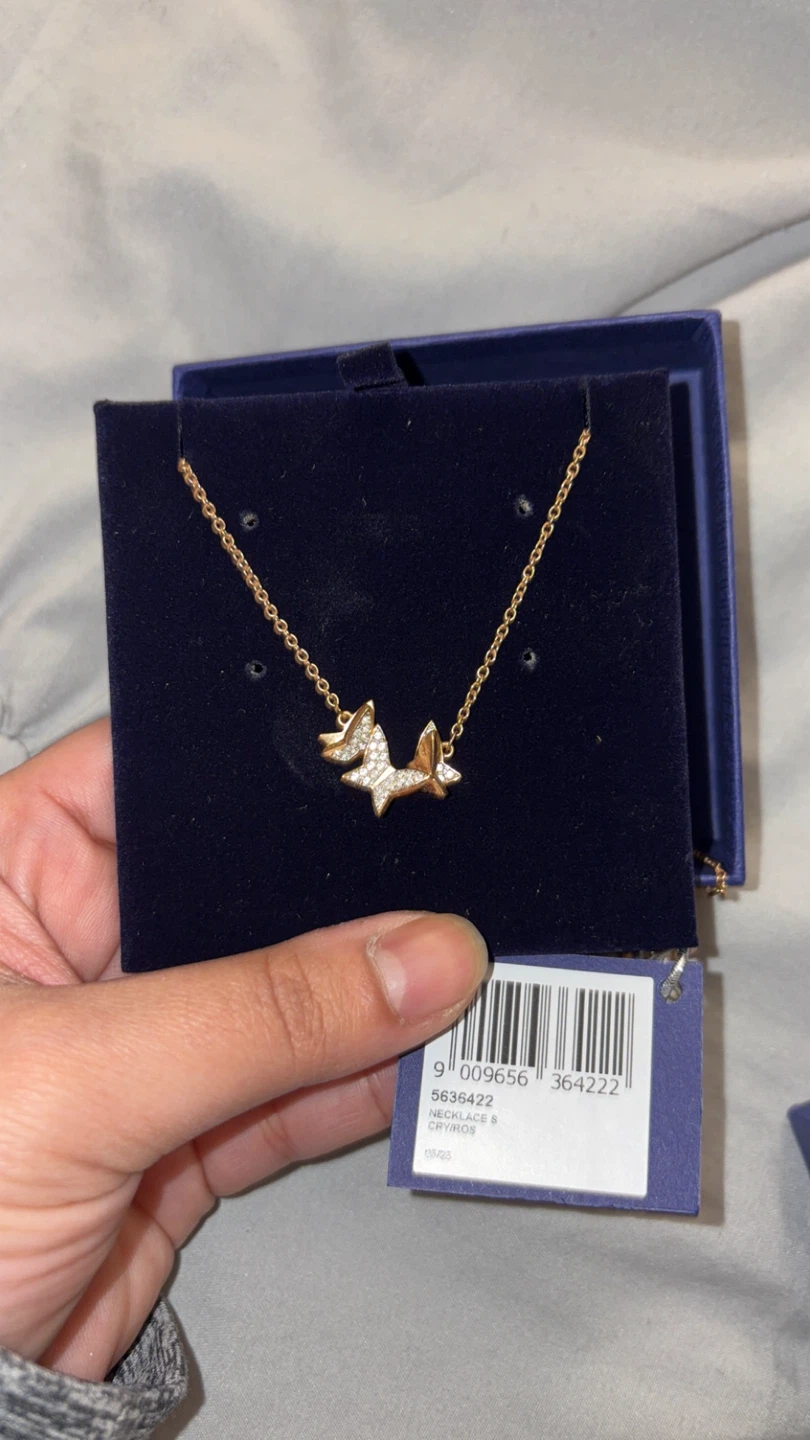 Swarovski Butterfly Necklace Rose Gold