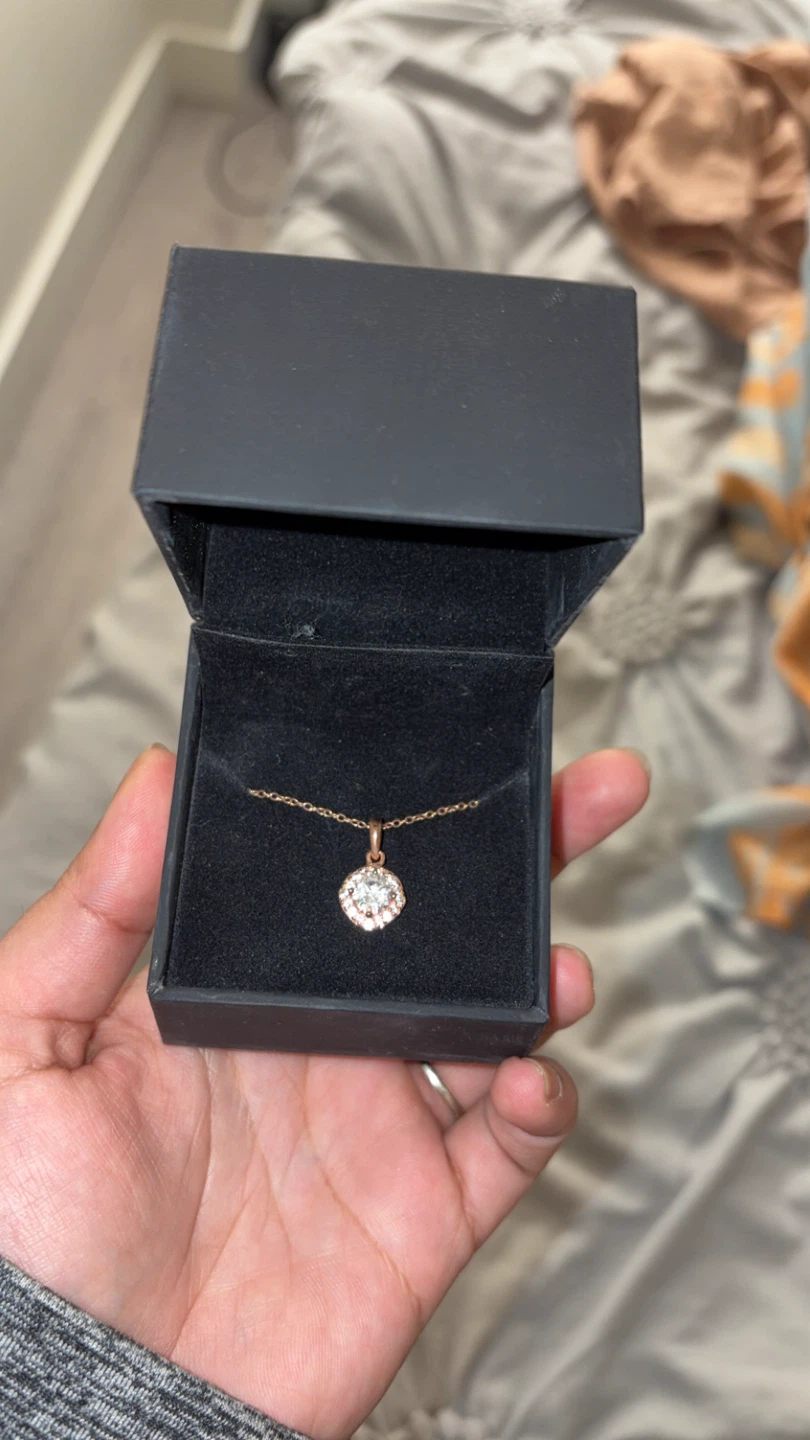 Peoples Rose Gold Diamond Pendant Necklace