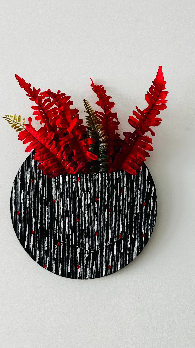 Wall-Mounted Pocket Decor with Artificial Ferns - photo 2